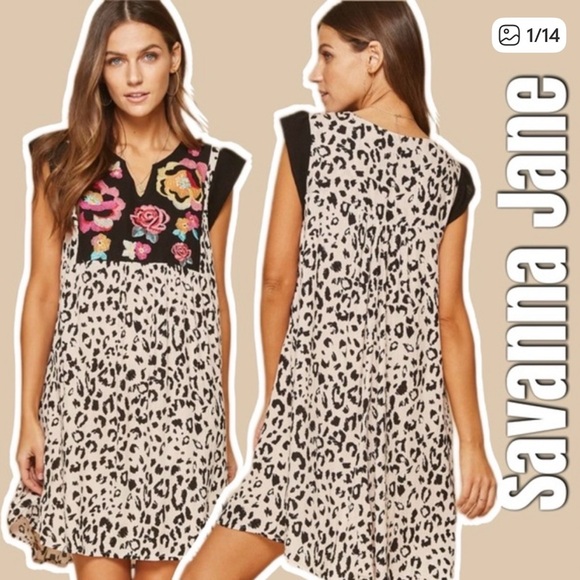 Savanna Jane Black and Pink Embroidered Dress - Picture 4 of 4